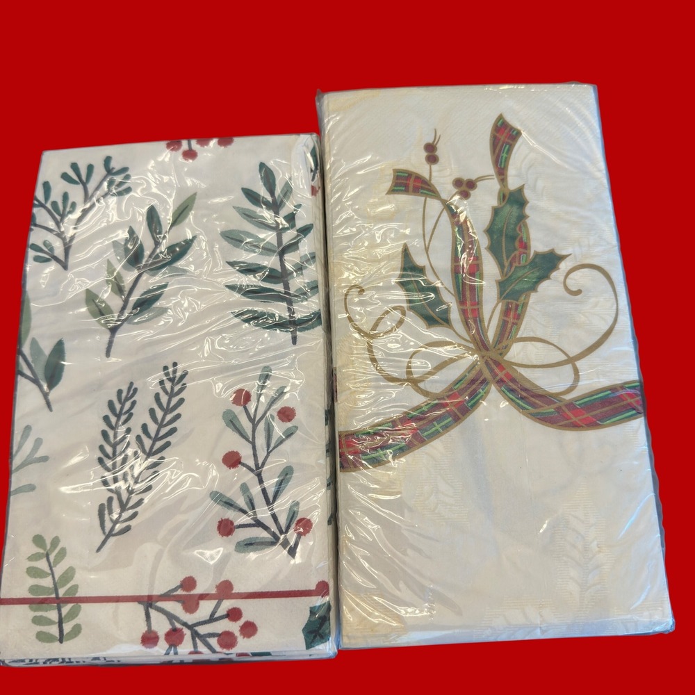 Lenox Wondershop Guest Towels Holiday Nouveau Christmas Napkins Paper 2 Packs